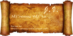 Jánossy Véta névjegykártya